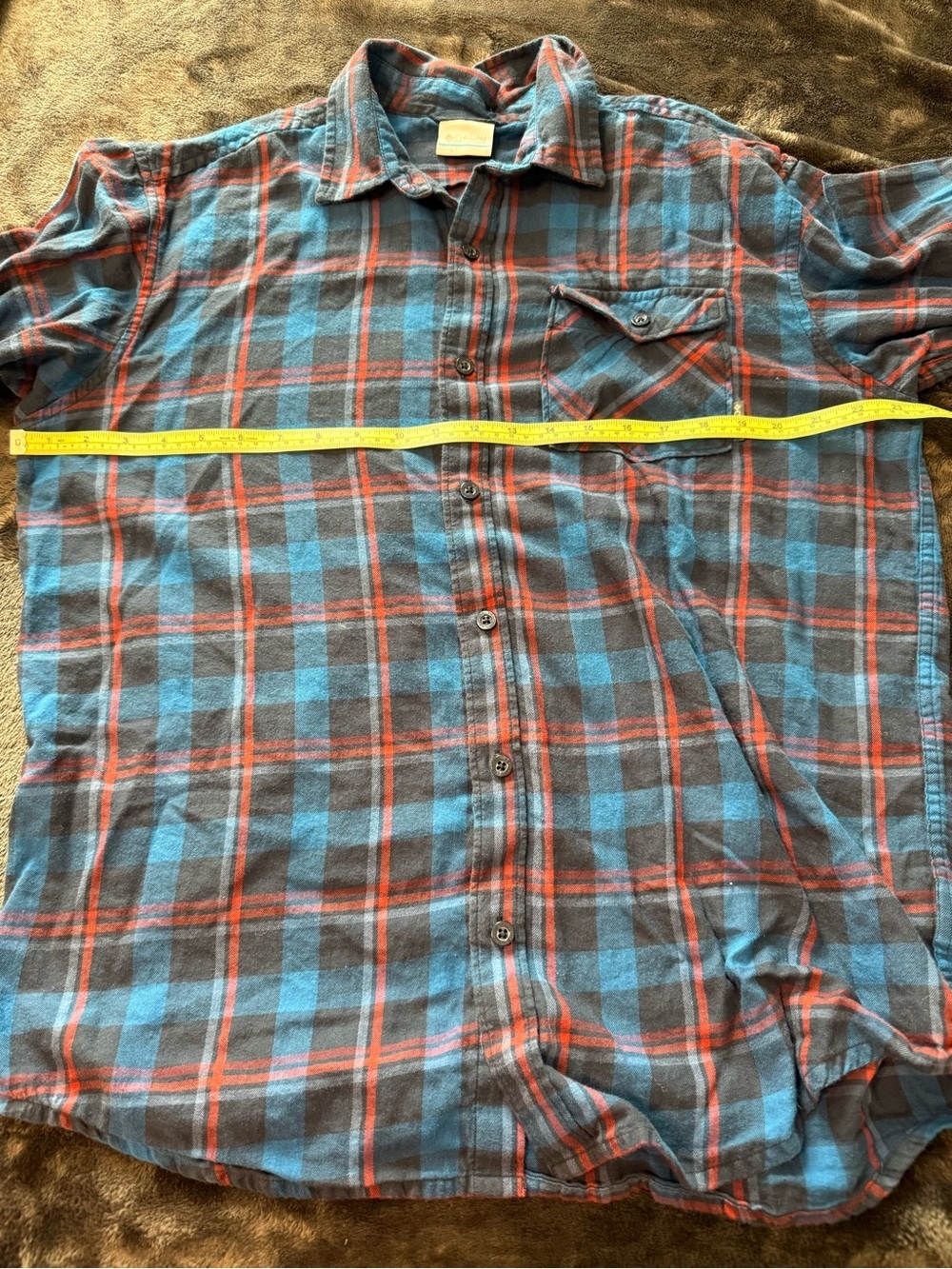 Columbia Men's black, Blue & Red Plaid Lightweight Flannel Shirt lumberjack - Picture 8 of 11